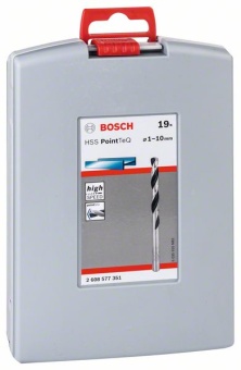Набор из 19 спиральных свёрл из быстрорежущей стали HSS PointTeQ, ProBox БОШ 2608577351 (2.608.577.351)